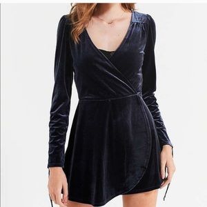 Urban Outfitters - Goldmine Velvet Surplice Romper